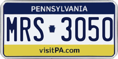 PA license plate MRS3050