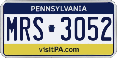PA license plate MRS3052