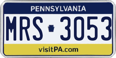 PA license plate MRS3053