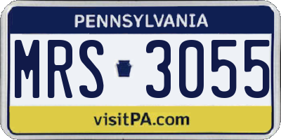 PA license plate MRS3055