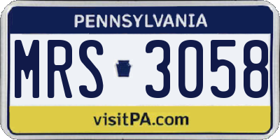 PA license plate MRS3058