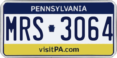 PA license plate MRS3064