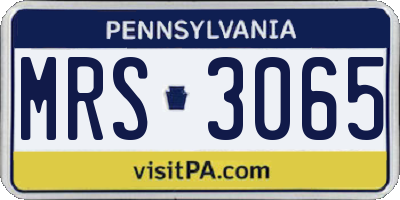 PA license plate MRS3065