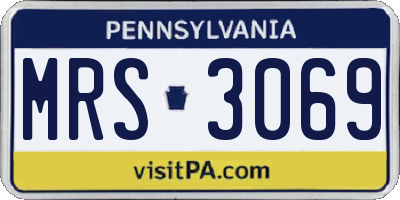 PA license plate MRS3069