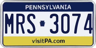 PA license plate MRS3074