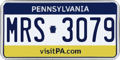 PA license plate MRS3079
