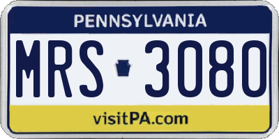 PA license plate MRS3080