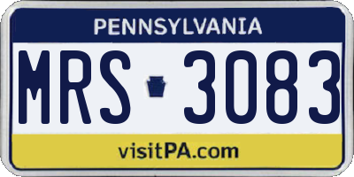 PA license plate MRS3083