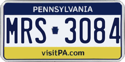 PA license plate MRS3084