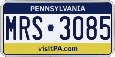 PA license plate MRS3085
