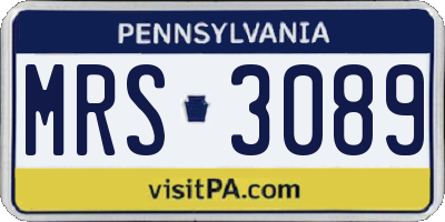 PA license plate MRS3089