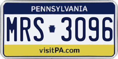 PA license plate MRS3096