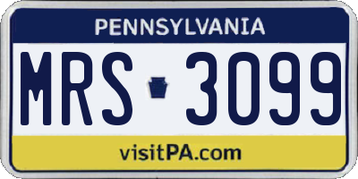PA license plate MRS3099