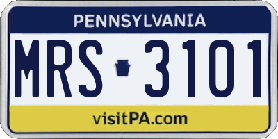 PA license plate MRS3101