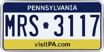 PA license plate MRS3117