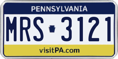 PA license plate MRS3121