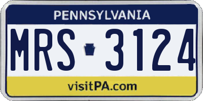 PA license plate MRS3124