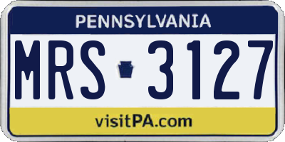 PA license plate MRS3127