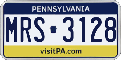 PA license plate MRS3128