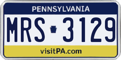 PA license plate MRS3129