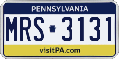 PA license plate MRS3131