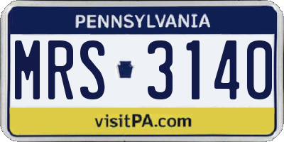 PA license plate MRS3140