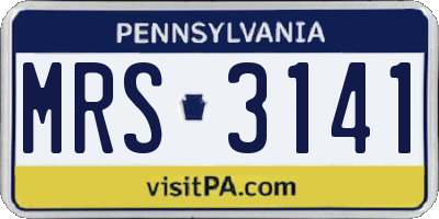 PA license plate MRS3141
