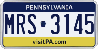 PA license plate MRS3145
