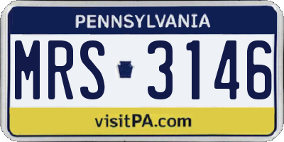 PA license plate MRS3146