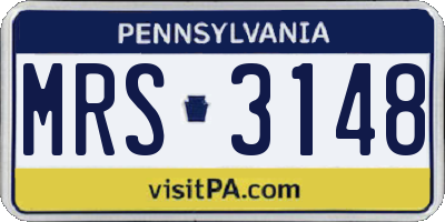 PA license plate MRS3148