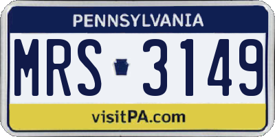 PA license plate MRS3149