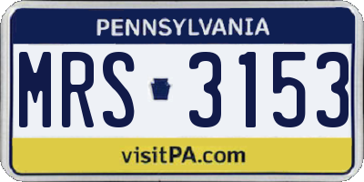 PA license plate MRS3153