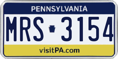 PA license plate MRS3154