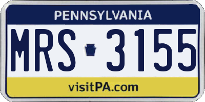 PA license plate MRS3155