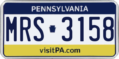 PA license plate MRS3158