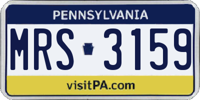 PA license plate MRS3159