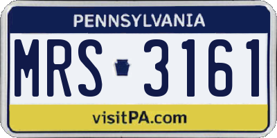 PA license plate MRS3161
