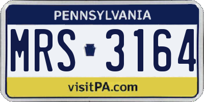 PA license plate MRS3164