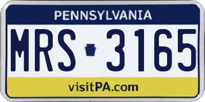 PA license plate MRS3165
