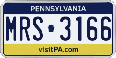PA license plate MRS3166