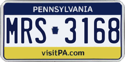PA license plate MRS3168