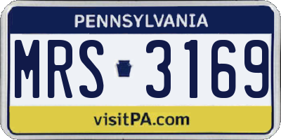 PA license plate MRS3169