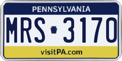 PA license plate MRS3170