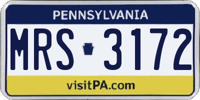 PA license plate MRS3172
