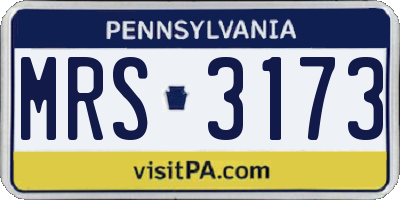 PA license plate MRS3173