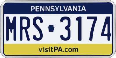 PA license plate MRS3174