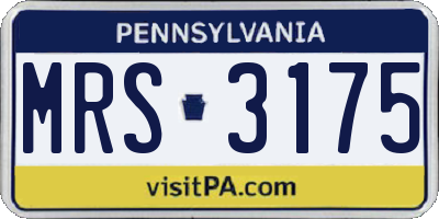 PA license plate MRS3175