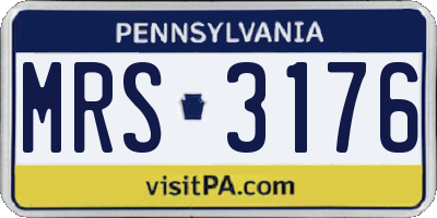 PA license plate MRS3176