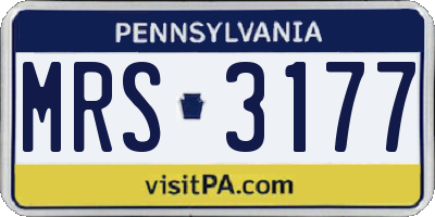 PA license plate MRS3177