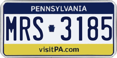 PA license plate MRS3185